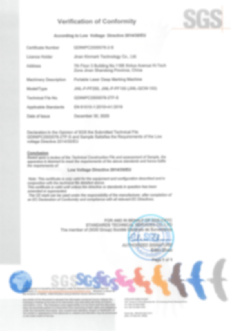 Portable Laser Deep Marking Machine CE Certificate